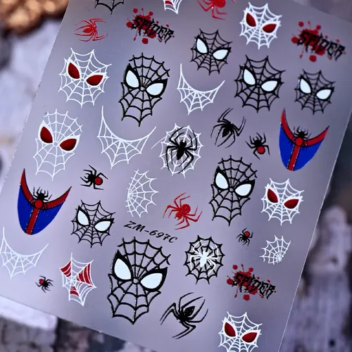 Pegatinas Para Uñas Limitpretty Spider-man, Estilo Oscuro Pa