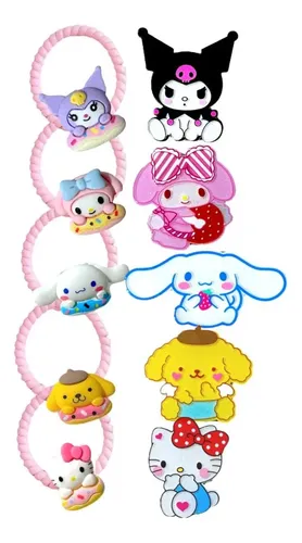 Broche + Colita Kuromi Melody Kitty Cinnamorol Pack X2