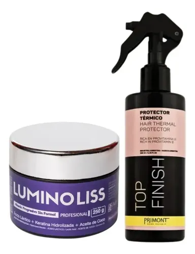 Lumino Liss Alisado 250g + Primont Protector Térmico 250cc