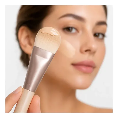 Brocha Pincel Plano Aplicadora De Base De Maquillaje