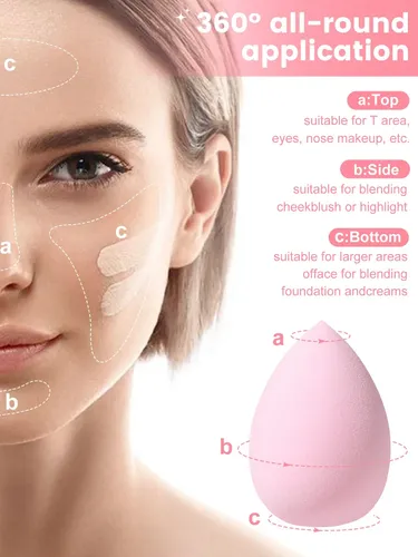 Set 19 Esponjas De Maquillaje Para Rostro Y Ojos Rosa Grande