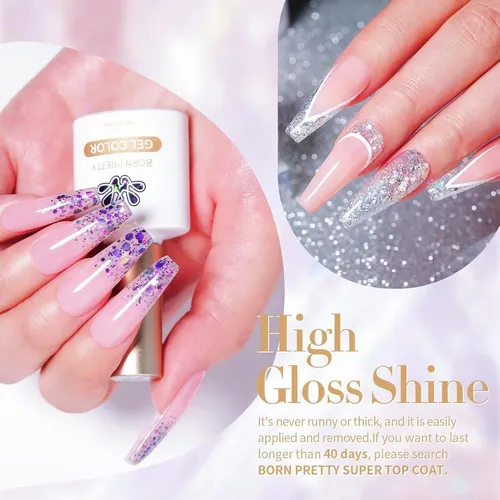 Set De Esmalte De Gel Con Purpurina Born Pretty 6x7ml