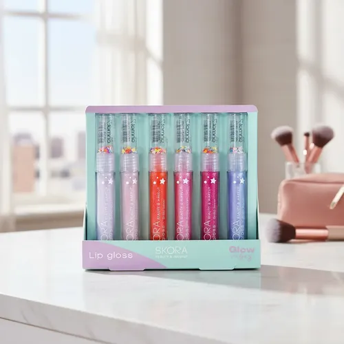 Caja 24 U Brilllo Labial Frutal Con Estrellitas Skora Beauty
