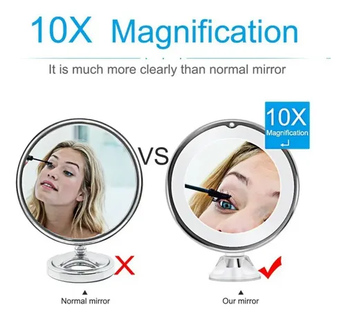 Espejo De Maquillaje Con Ventosa Y Aumento De 10x For &rt
