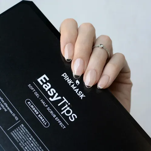 Easy Tips Pink Mask Almendra Small Soft Gel Press On Almendr