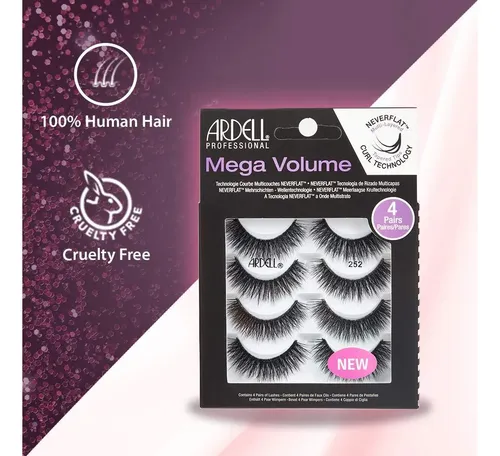 Pestañas Postizas Ardell Mega Volume 252, 4 Pares