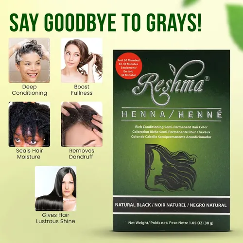 Tinte De Pelo Con Henna Reshma Beauty, 30 Minutos, Cobertura