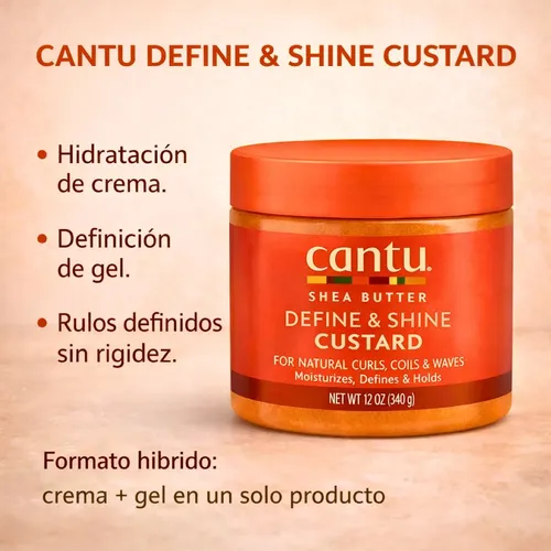 Gel Crema Custard Cantu Definición Shea Butter+ Peine Rizos