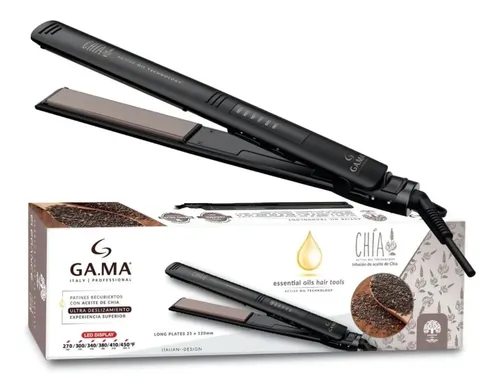 Plancha De Cabello Gama Chia Elegance Led Negro