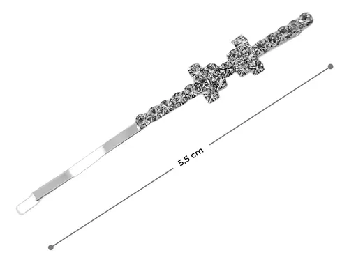 Hebillas Plateadas Con Strass Varios Diseños Pack X12 Pares