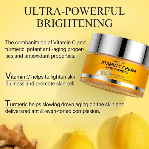 Crema Facial Con Vitamina C Y Cúrcuma Para Aclarar Las Manch