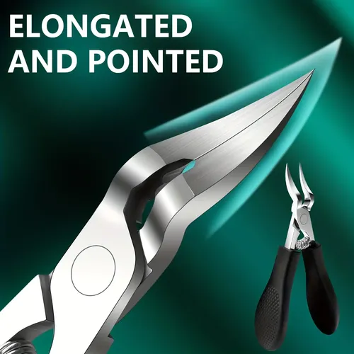 Cortauñas De Acero Inoxidable, Resistente, Diseño De Punta D 1pcs Chickbeak Nail Clipper Black