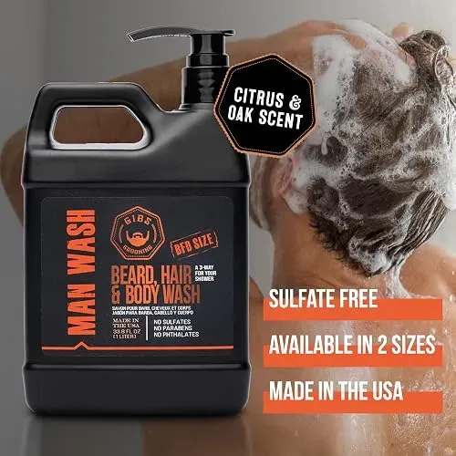 Jabón Corporal 3 En 1 Gibs Man Wash Cítricos Roble Albahaca