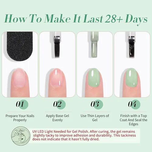 Gel Manicure Kit Born Pretty Jade Breeze 6 Colores