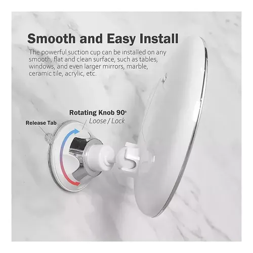 Zc Espejo Led 360, Maquillaje Flexible Con Ventosa Y