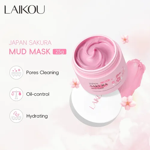 Laikou Sakura Mud Mask: Poros Limpios Y Piel Radiante 25g