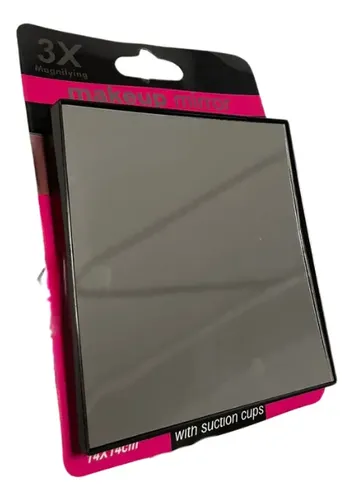 Espejo De Maquillaje Con Aumento 3x Y Ventosas Negro