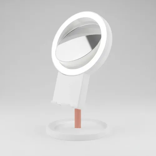 Espejo Maquillaje Porta Celular Con Luz