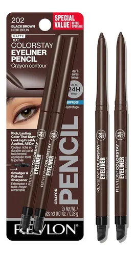 Delineador Impermeable Revlon Colorstay Black Brown Pack X2