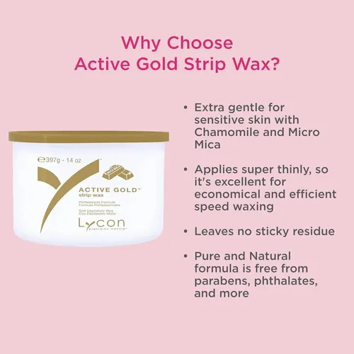 Cera Depilatoria Active Gold Lycon 400 Ml Para Uso
