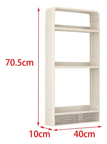 Estante De Baño Colgante Montado En La Pared 40x10x70.5cm