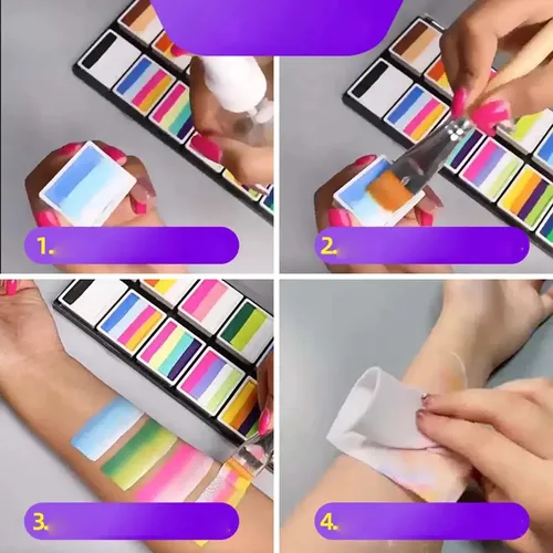 Kit De Pintura Facial Para Niños, Paleta De Pintura Soluble