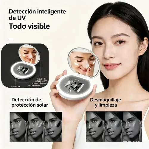 C Espejo Uv Inteligente Plegable Con Luz Led Portátil B