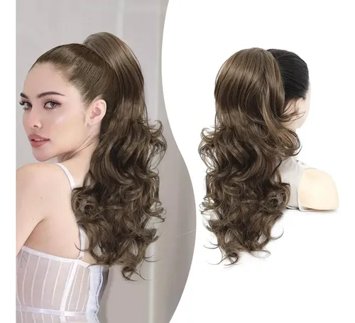 Ponytail Largo Rizado Con Cordón Sintético Cabello 22