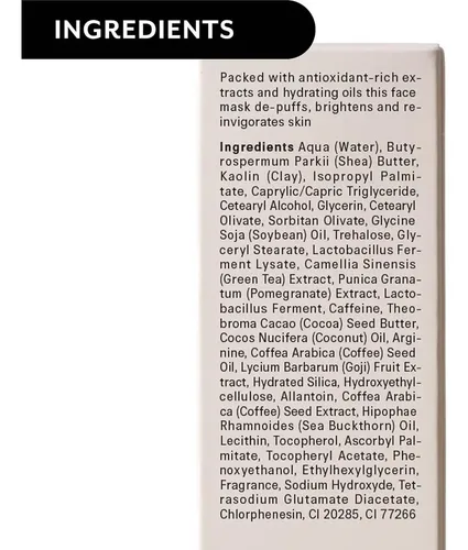 Mascarilla Facial Hidratante The Act De Café 59 Ml