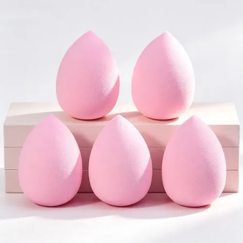 Esponja Rosa Húmeda Y Seca Para Maquillaje En Polvo En Crema