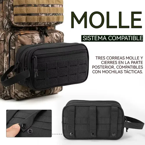 Bolsa De Aseo  Negra Molle Impermeable Para Viaje