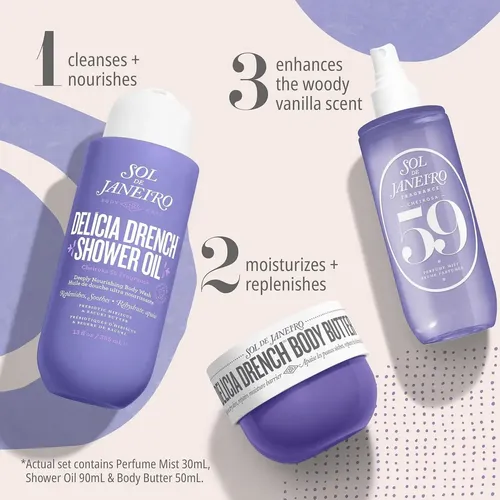 Sol De Janeiro Jet Set | Kit de Ducha de Viaje Fragancia Agradable 59