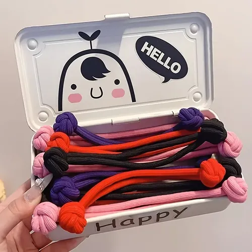 Paquete De Cintas Para El Pelo Con Botones, Elásticos De Dob