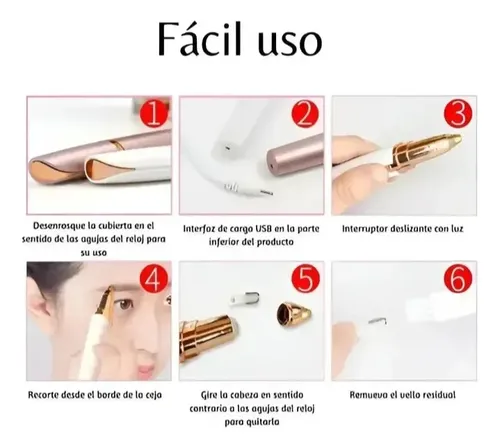 Depiladora De Ceja Bello Facial Eléctrica Recargable Portati Color Rosa
