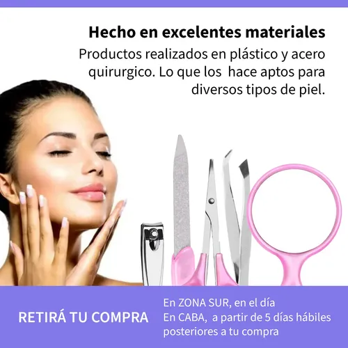 Set 5 Piezas Manicura Corta Uñas Alicate Lima Pinza