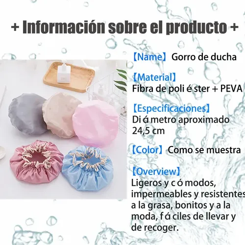 5 Gorros De Baño Impermeables Para Ducha Mujer Doble