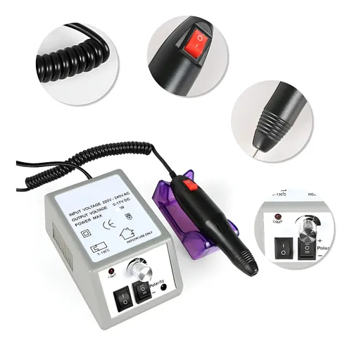 Set Torno Uñas Manicuría Profesional Variación Velocidades