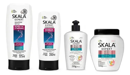 Combo Bomba De Vitamina Completo Sh + Ac + Masc + Crem Skala