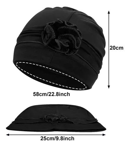 Set 4 Gorros Turbante Para Quimioterapia Mujer Coral Claro Verde Oscuro