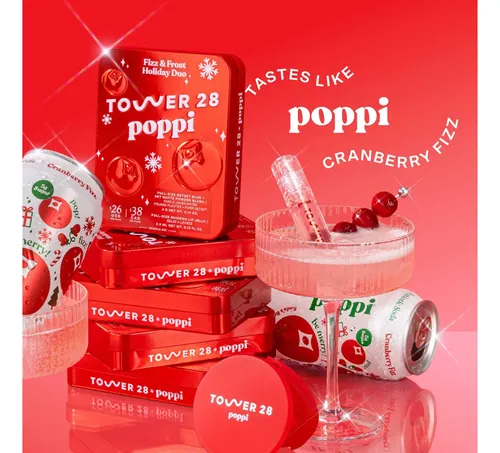 Tower 28 X Poppi – Fizz & Frost Holiday Duo – Rubor + Gloss