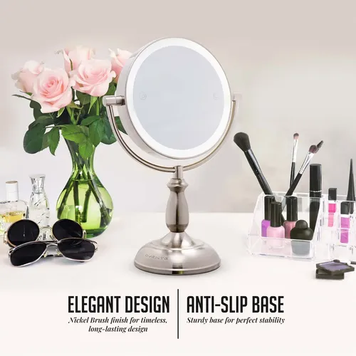 Espejo De Maquillaje Ovente 8 De Mesa Iluminado Con Aumento