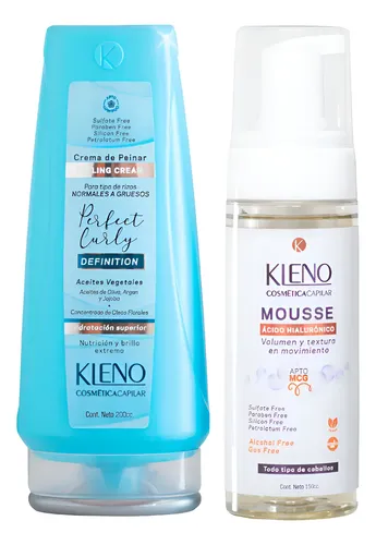 Crema De Peinar Pelo Kleno Perfect Curly  + Mousse Apta Mcg