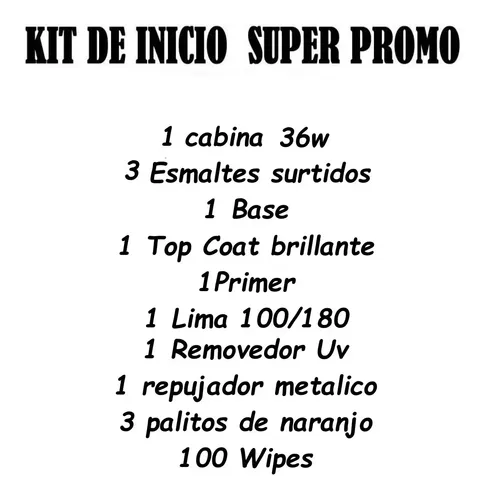 Kit Inicial Manicuria Gel Esmalte Removedor Cabina Led/ Uv