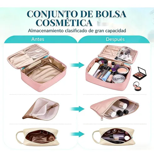 2 Neceser Cosmetiquera De Viaje Multicapa De Gran Capacidad