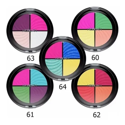 Sombra Compacta X4 Cuarteto Heburn Maquillaje Profesional