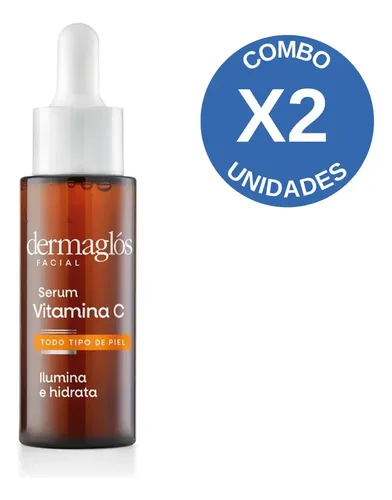 Pack X2 Dermaglós Serum Vitamina C Facial 25 Ml Todo Tipo De Piel Día/noche