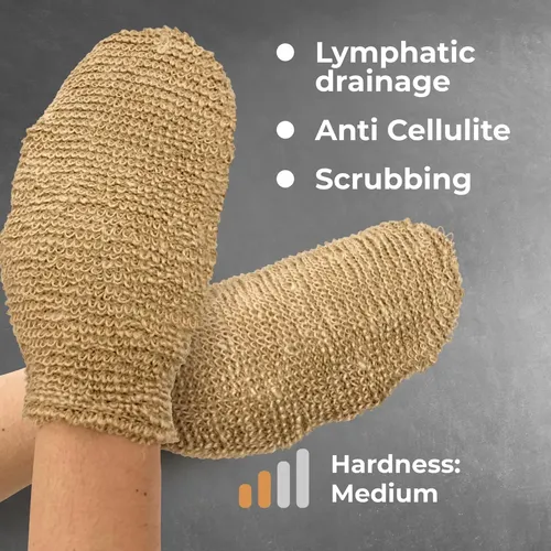 Juego De 2 Guantes De Yute Para Ducha Y Baño Exfoliantes