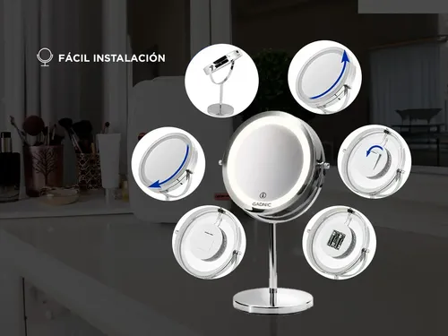 Espejo Cosmetica Led Maquillaje Profesional X7/x1 Aumento