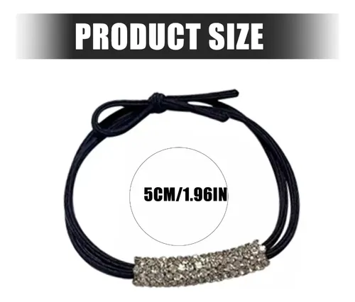 (bk) Corbata Elástica Para El Pelo Con Decoración De Diamant Negro Not Specified