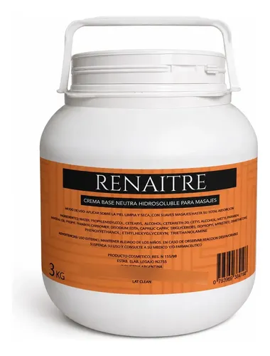 Crema Base X3kg Neutra Hidrosoluble Hidratante Spa Masajes